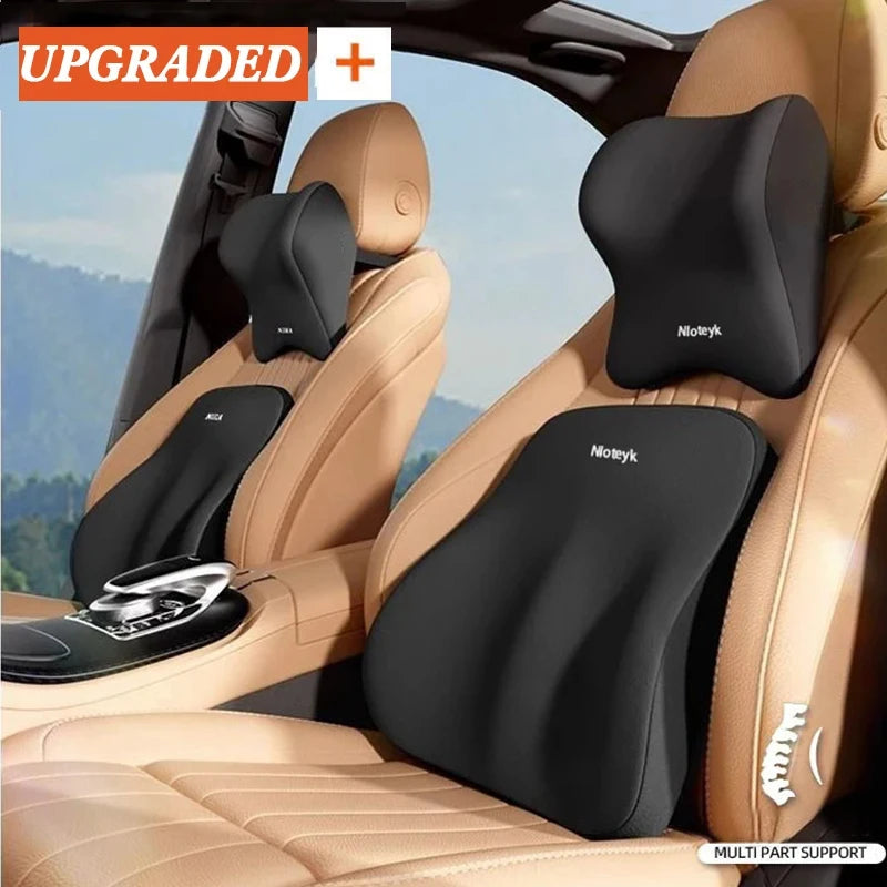 New Car Lumbar Support Pillow Memory Foamauto Neck Pillow Waist Support Removable Washable Backrest Universal Vehicle Cushion