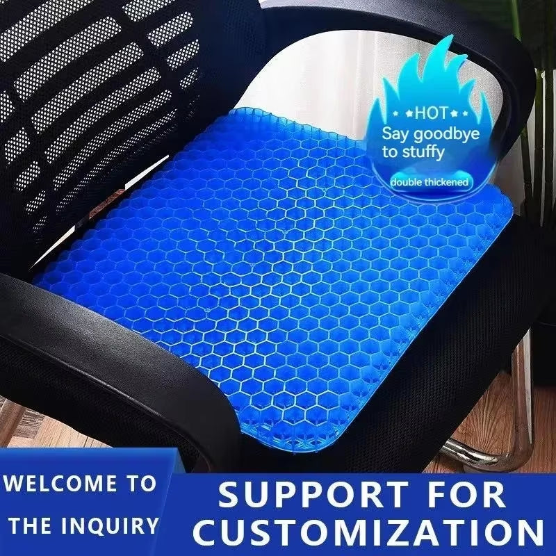 Car Seat Cushion Breathable Cool Gel Cooling Pad Universal Car Honeycomb Butt Pad Car Home Office Chair Cushion